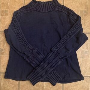 Free People Blue Cowl Neck Sweater